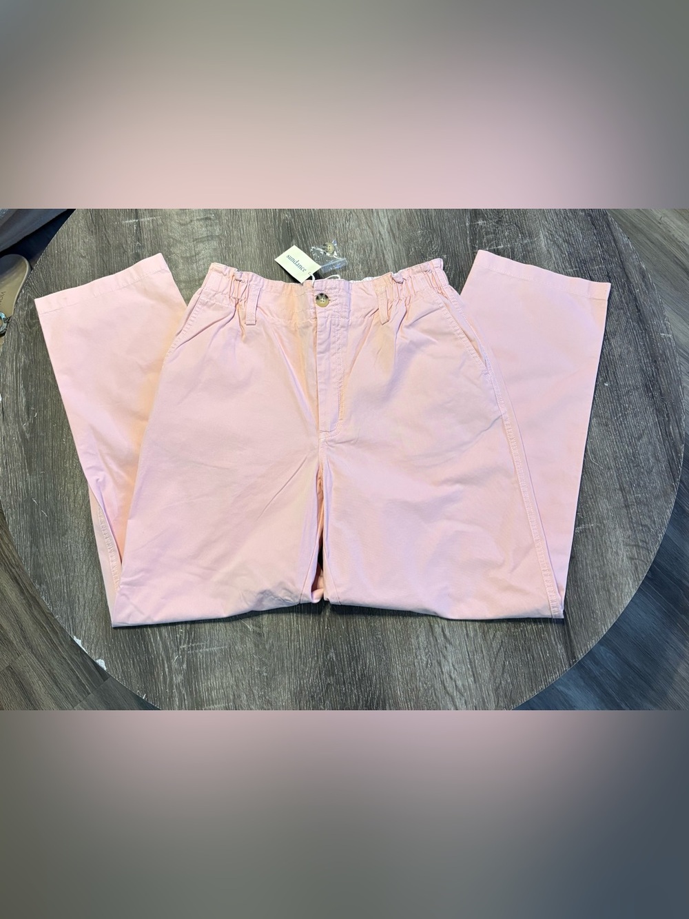 Sundance Size 4 Light Pink High-Waist Cotton Pants NWT